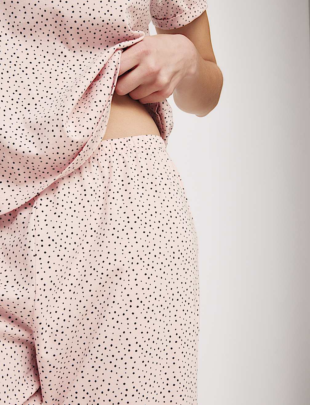 Cotton Rich Printed Cropped Pyjama Set
