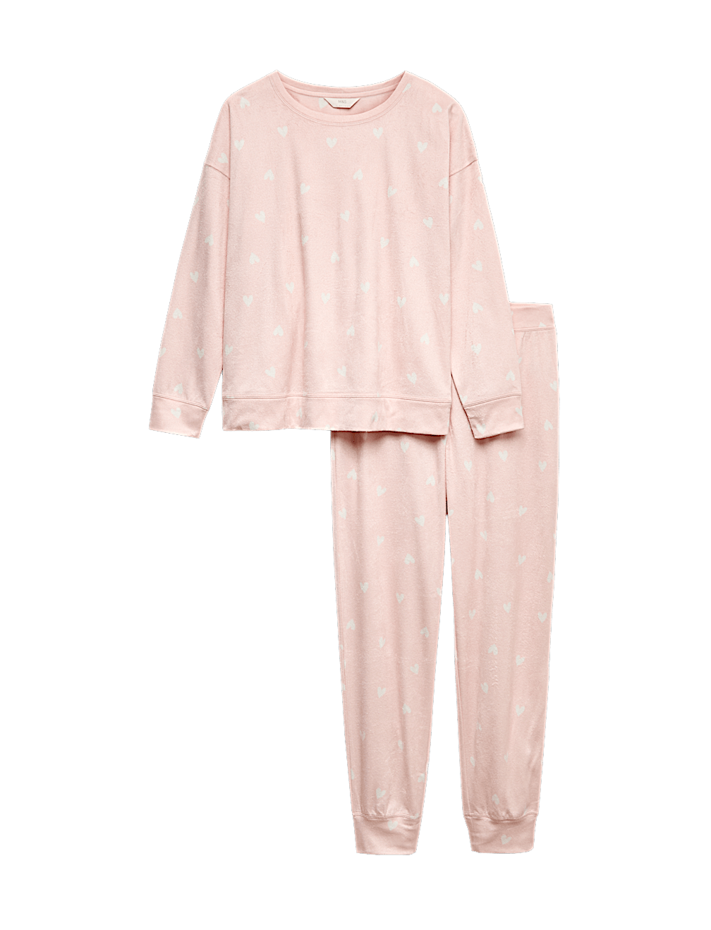 Fleece Star Print Cuffed Hem Pyjama Set