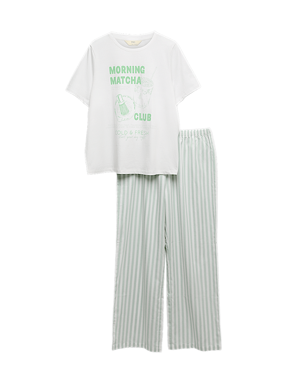 Pure Cotton Pyjama Set With Woven Bottoms