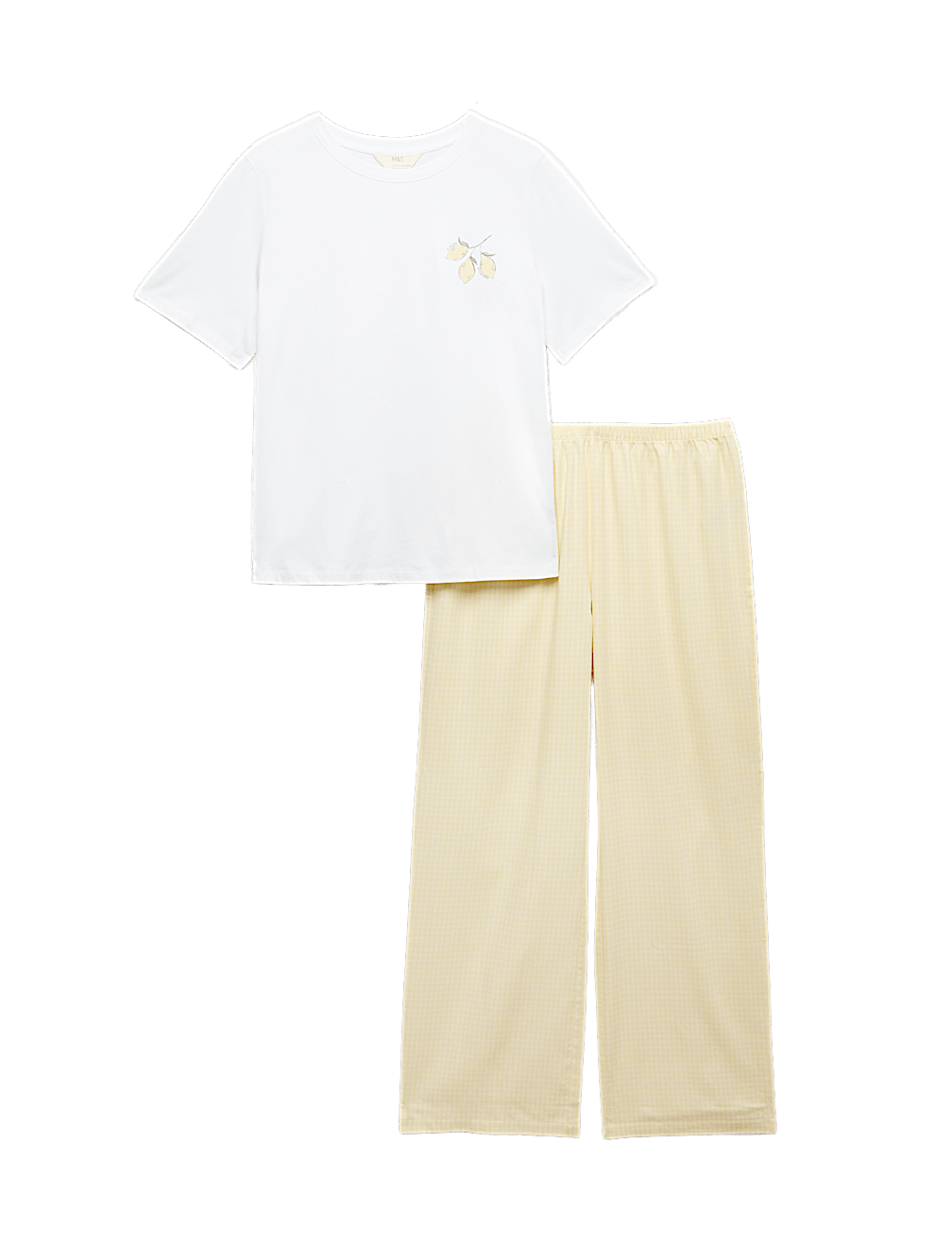 Pure Cotton Pyjama Set With Woven Bottoms