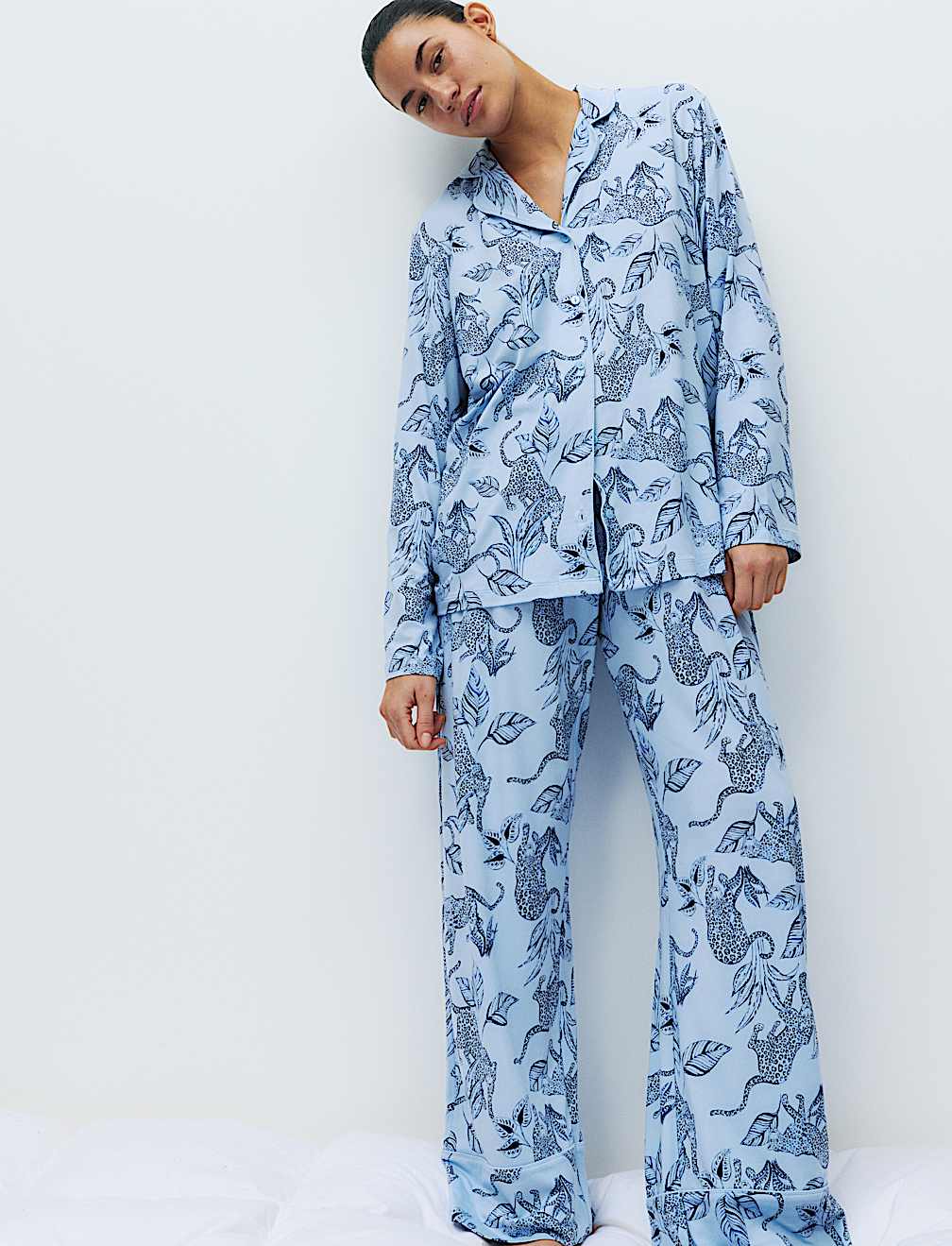 Soft Touch Printed Revere Pyjama Set