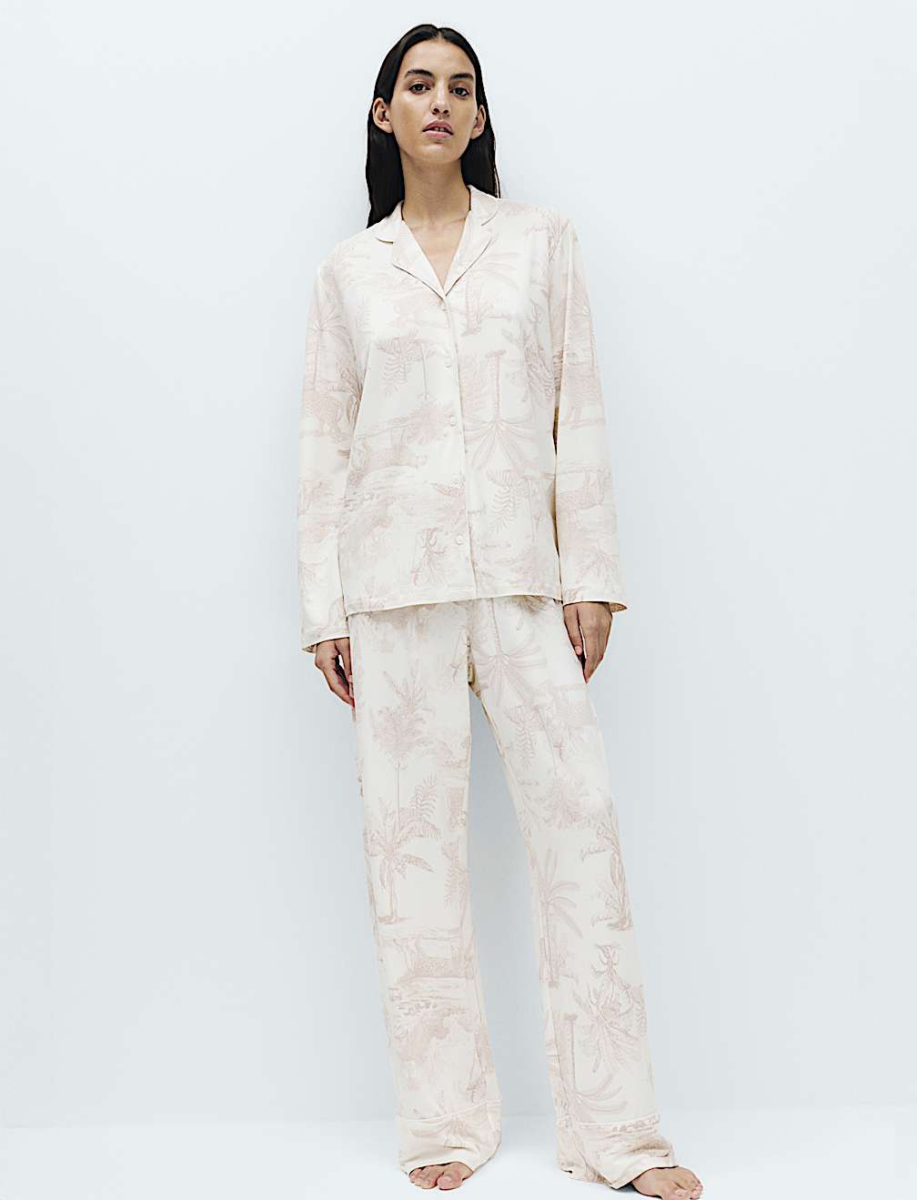Soft Touch Printed Revere Pyjama Set