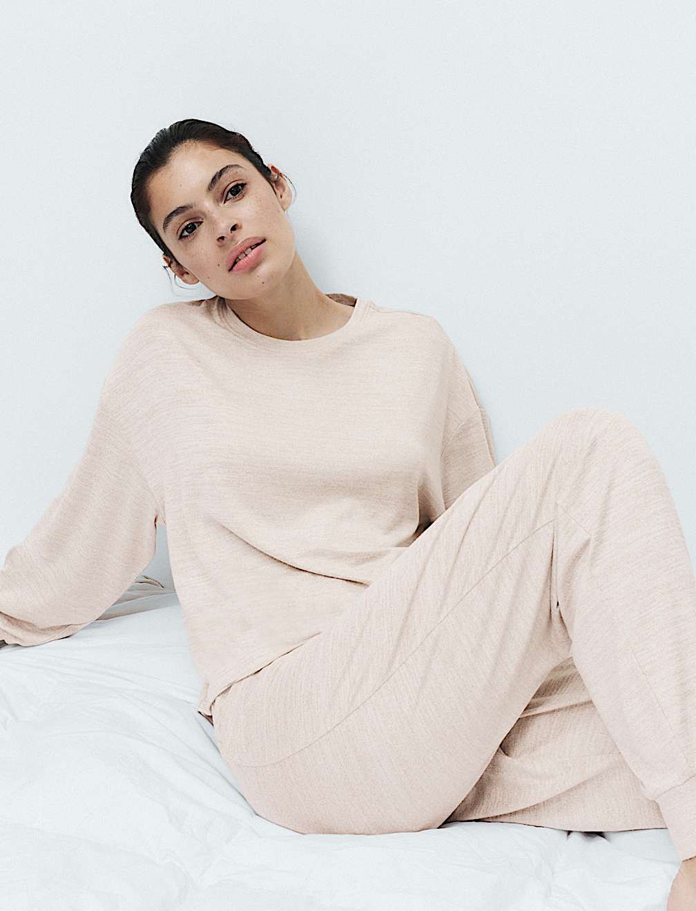 Cosy Knit Printed Cuffed Pyjama Set