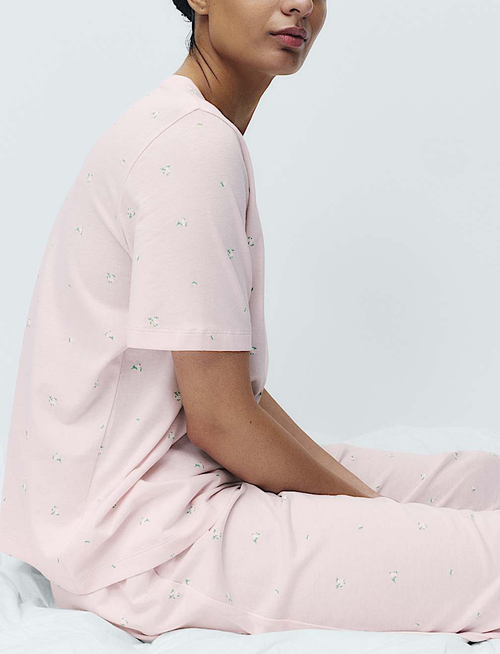 Pure Cotton Printed Cropped Pyjama Set