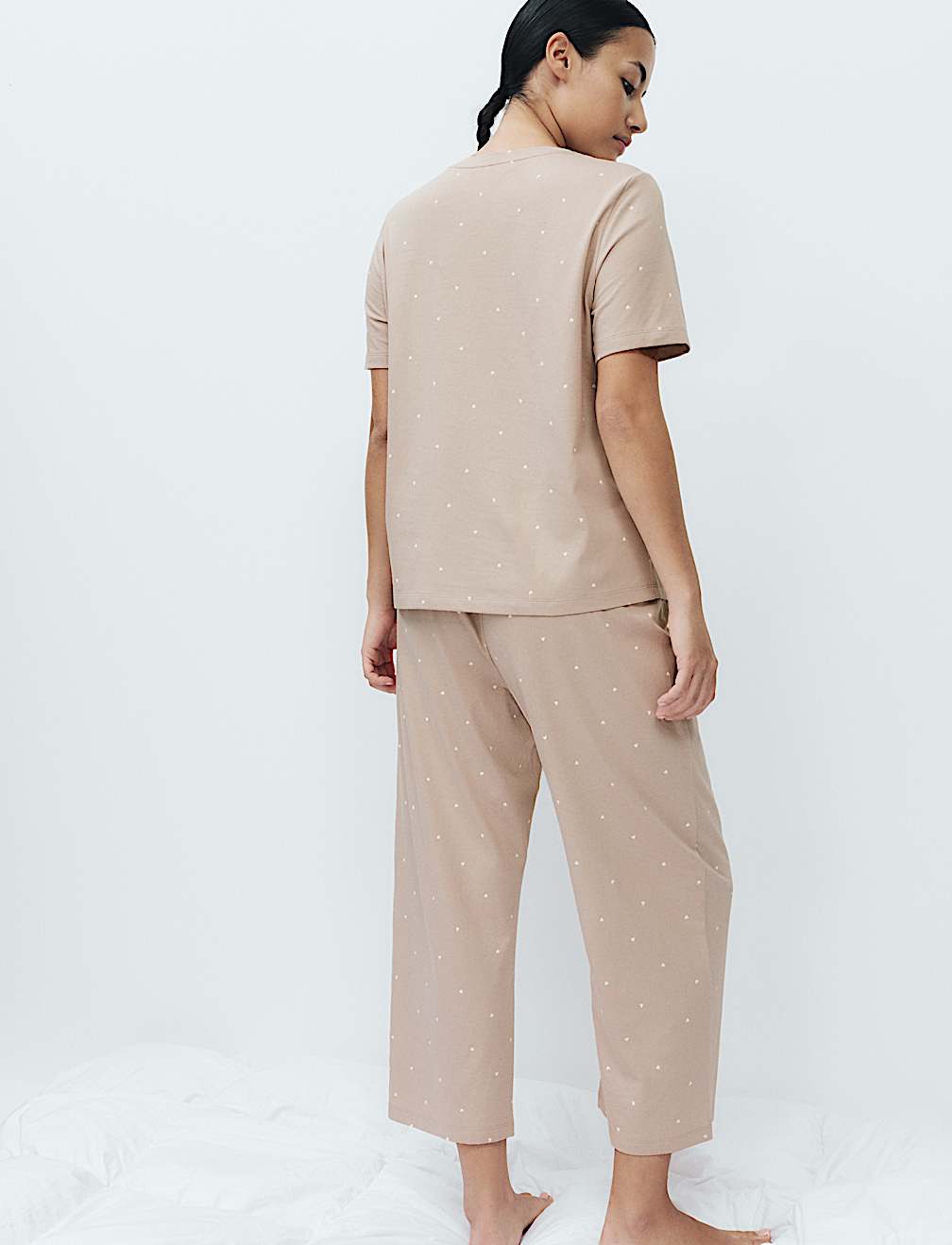 Cotton Rich Printed Cropped Pyjama Set