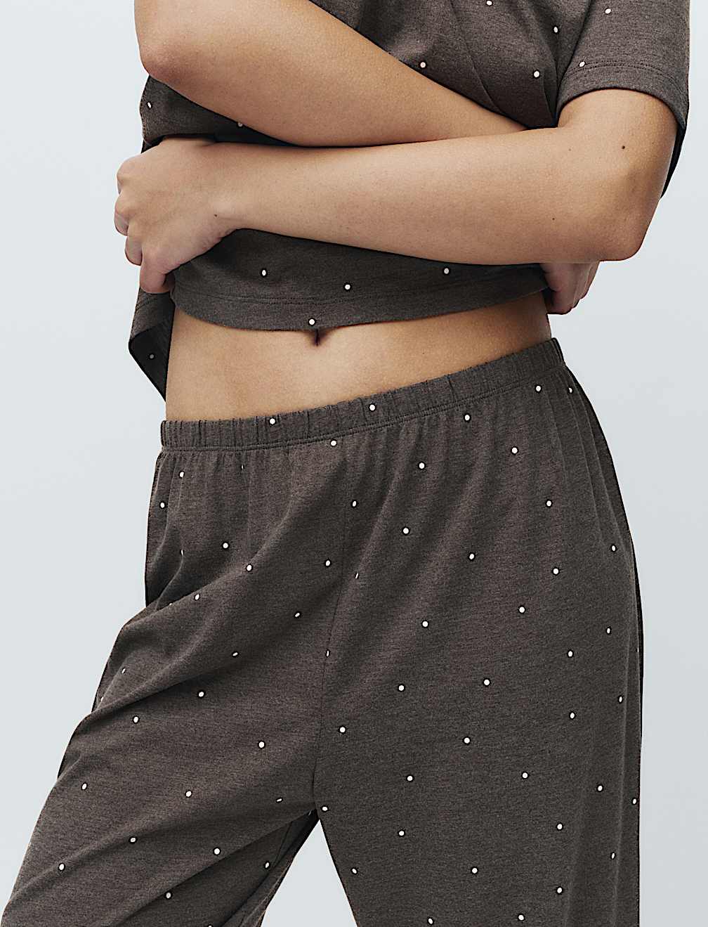 Pure Cotton Printed Cropped Pyjama Set