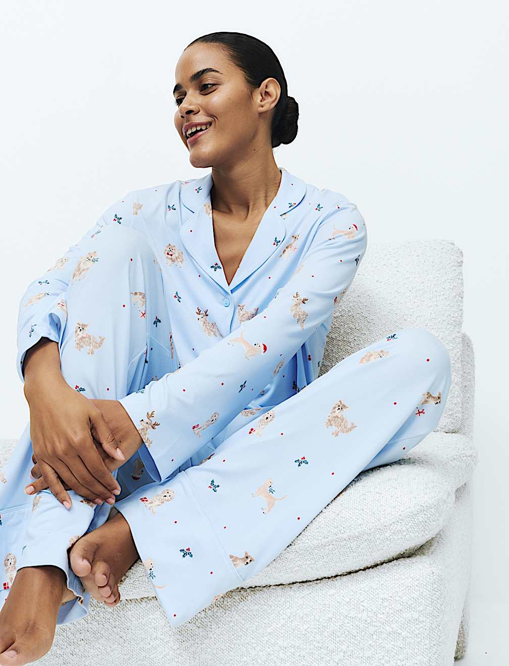 Soft Touch Printed Revere Pyjama Set