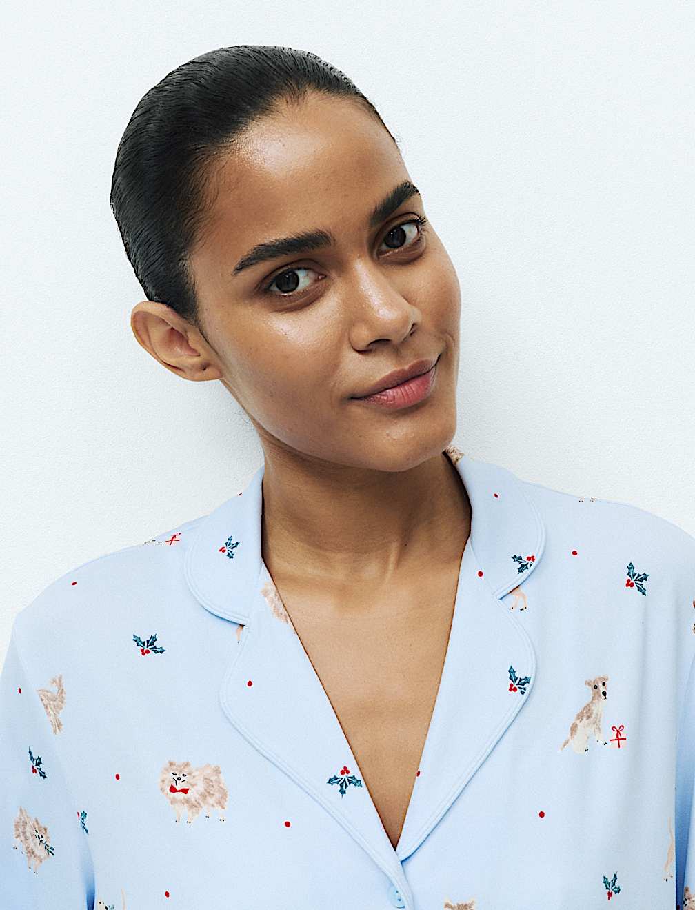 Soft Touch Printed Revere Pyjama Set