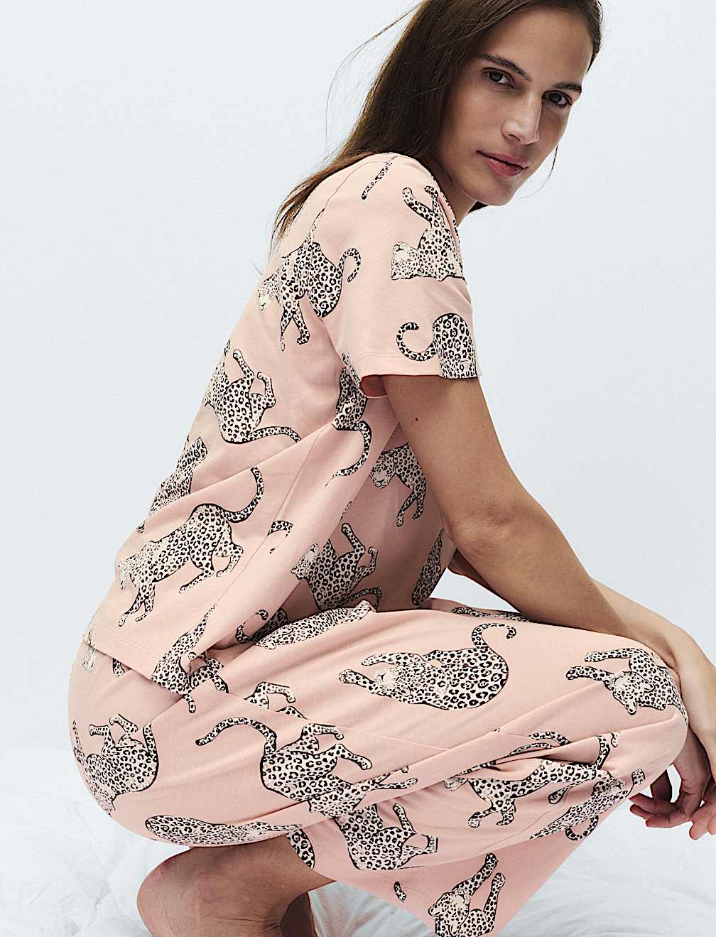 Pure Cotton Printed Cropped Pyjama Set
