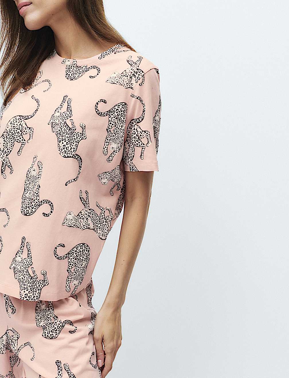 Pure Cotton Printed Cropped Pyjama Set