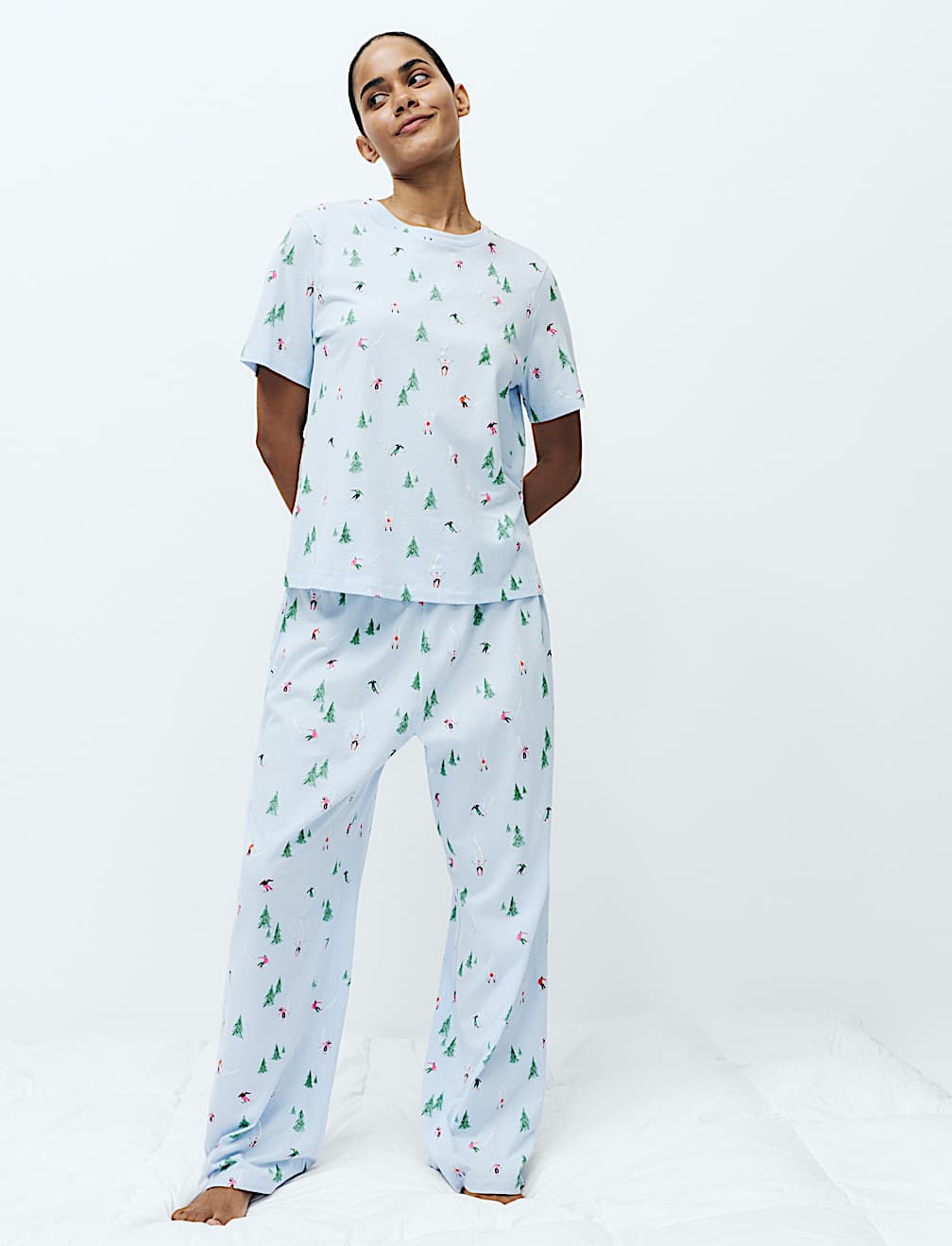 Pure Cotton Printed Short Sleeve Pyjama Set