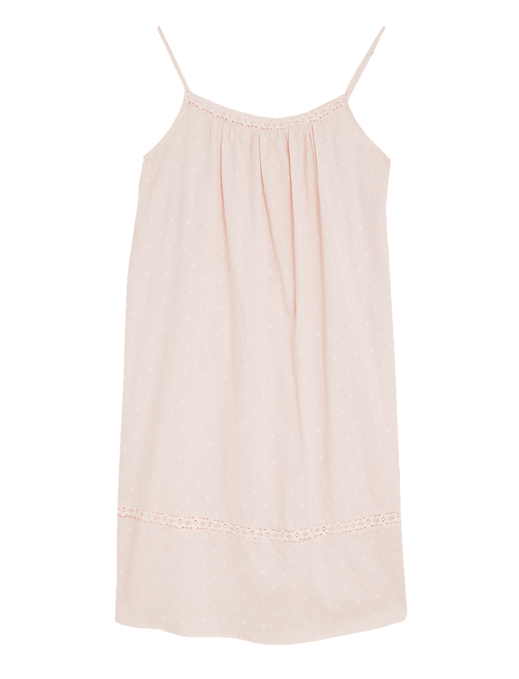 Pure Cotton Self Design Strappy Night Dress