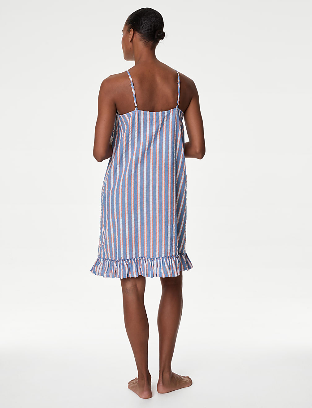 Pure Cotton Waffle Striped Chemise