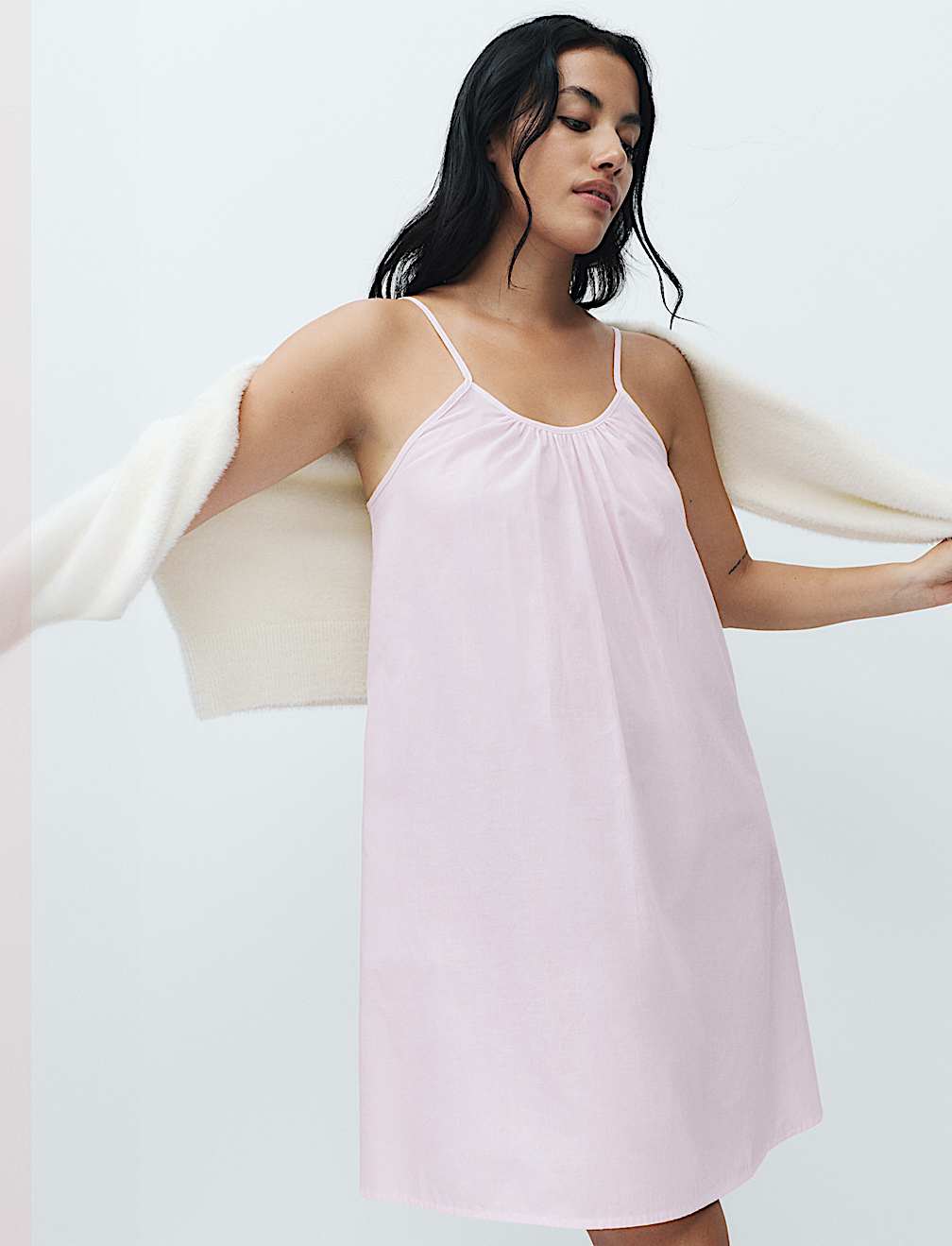 Pure Cotton Striped Short Chemise