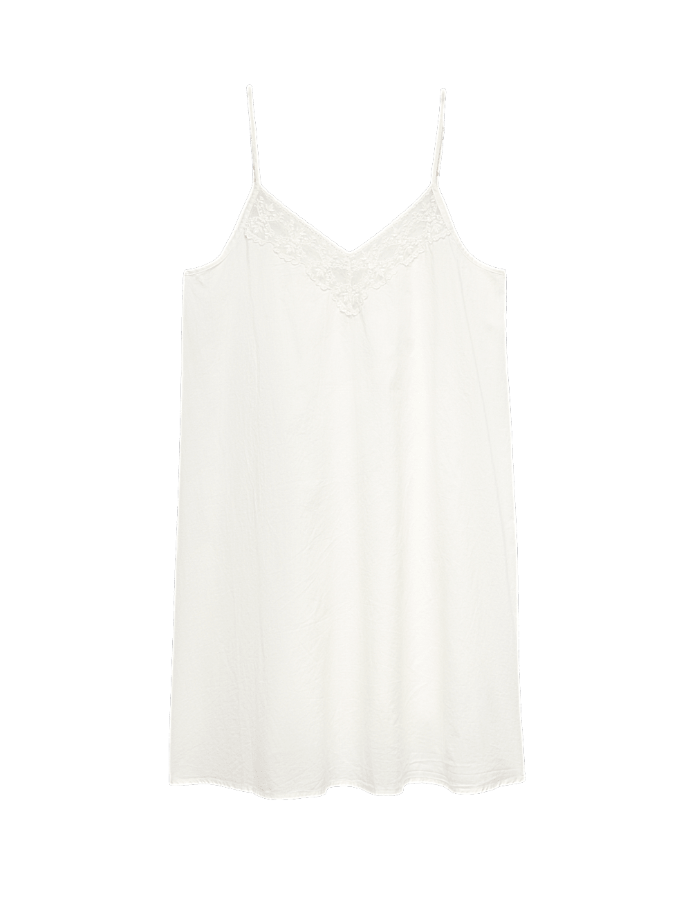 Pure Cotton Lace Trim Chemise