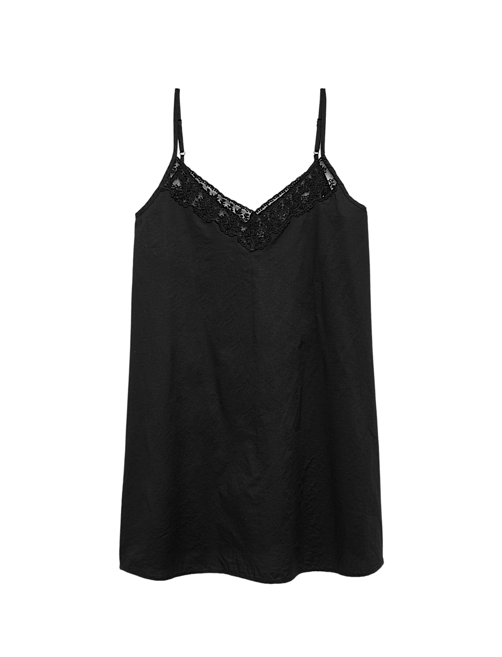 Pure Cotton Lace Trim Chemise