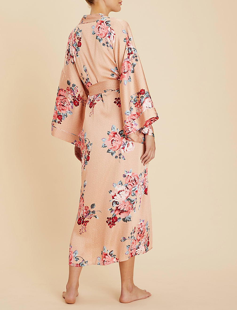 Satin Floral Print Long Wrap