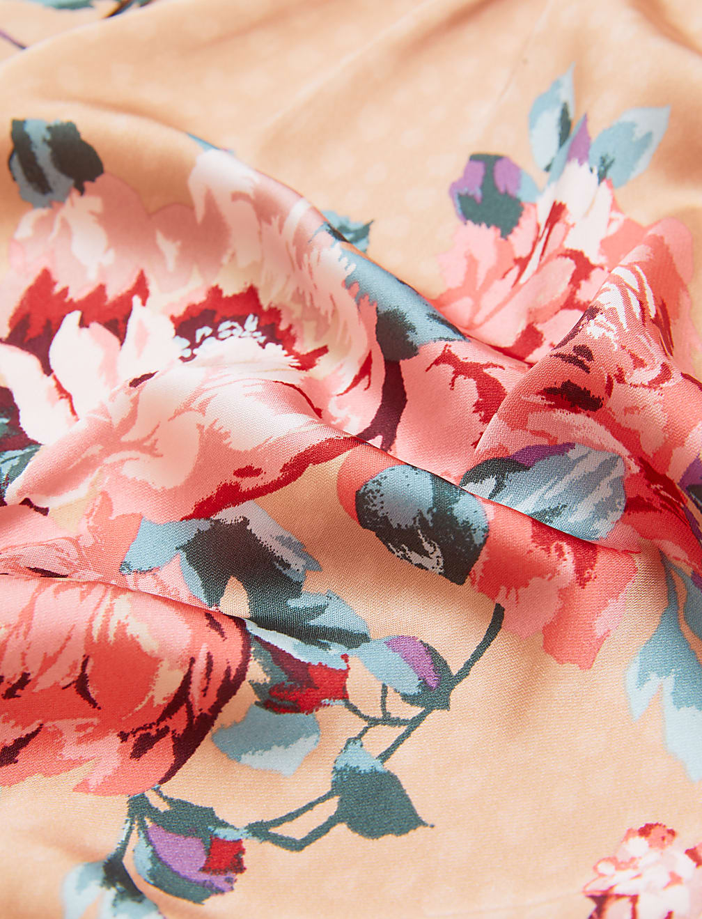 Satin Floral Print Long Wrap