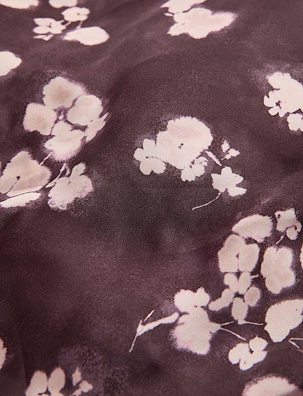 Satin Floral Wide Sleeve Wrap