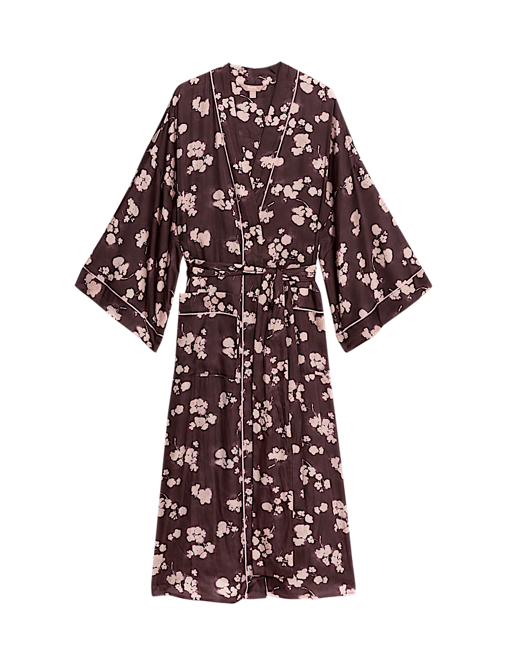 Satin Floral Wide Sleeve Wrap