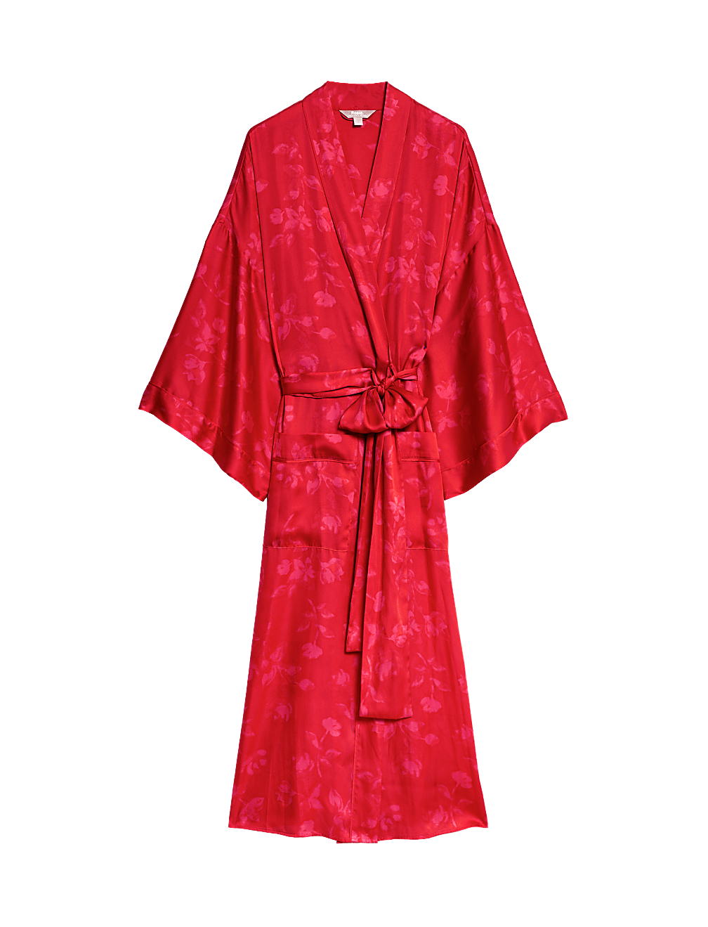 Satin Floral Wide Sleeve Wrap
