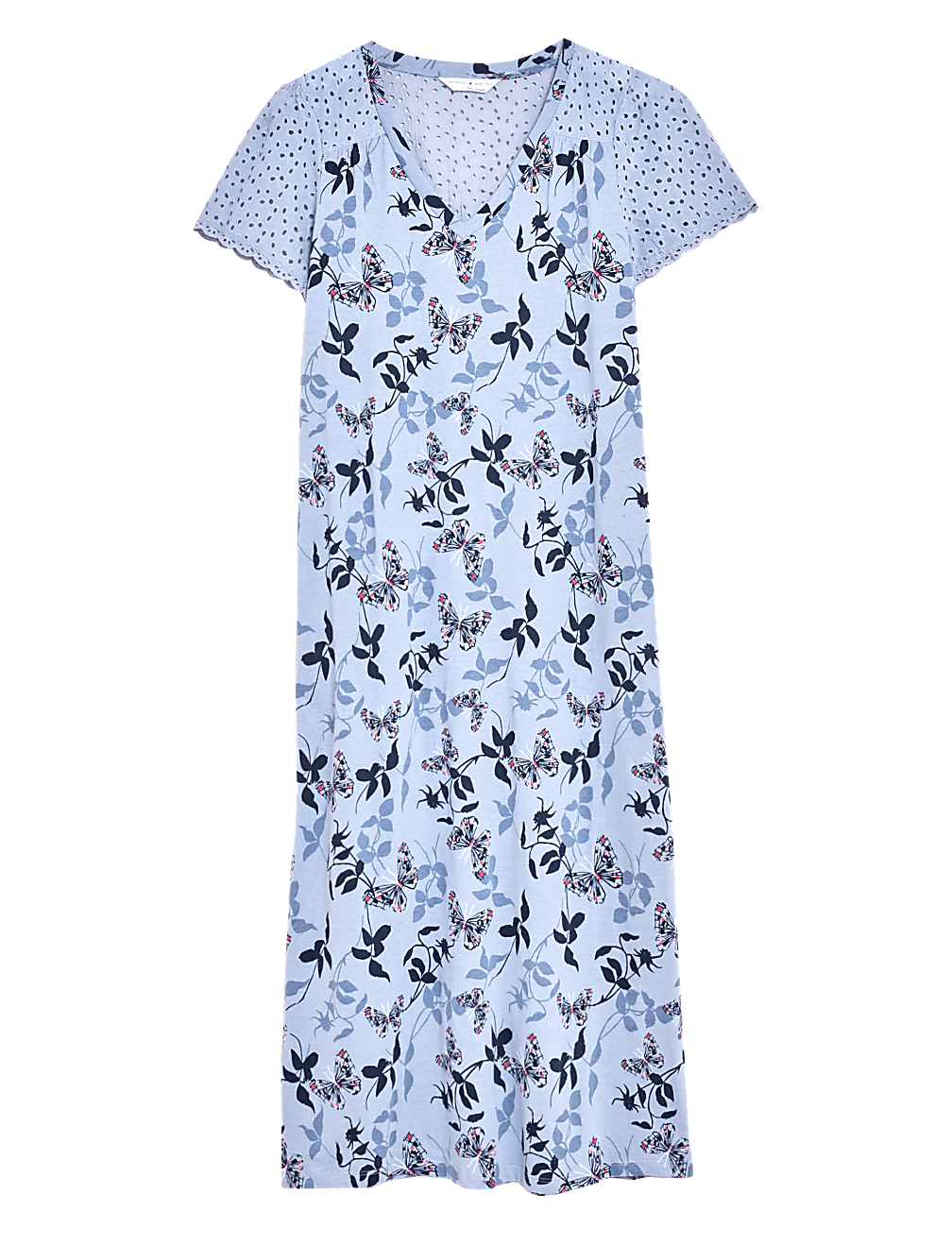 Pure Cotton Printed V-Neck Nightdress