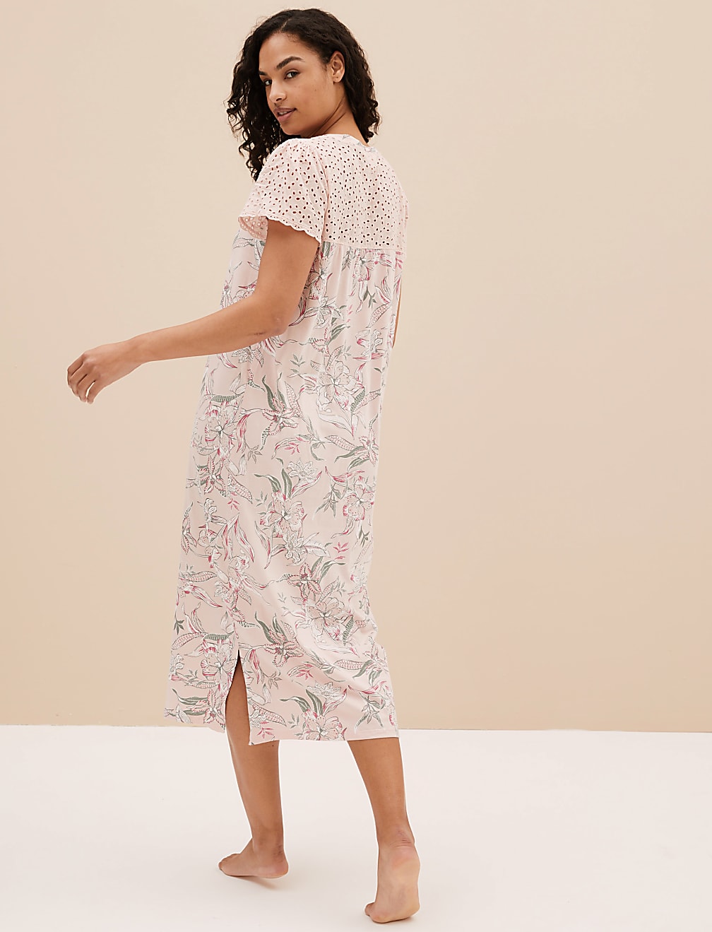 Pure Cotton Printed V-Neck Nightdress