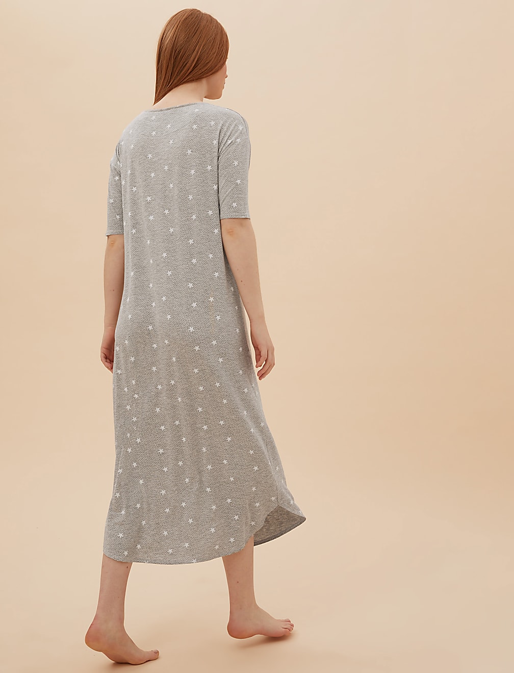 Star Print Long Nightdress