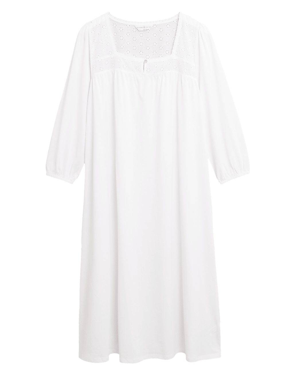 Long Sleeves Trim Broderie Nightdress