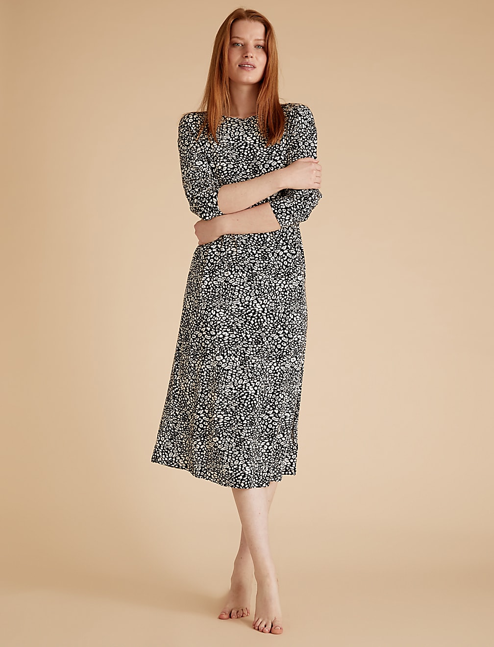 Animal Print Long Nightdress