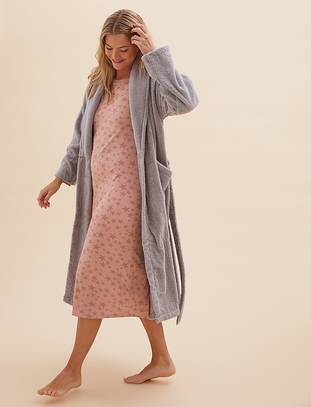 Star Print Long Nightdress