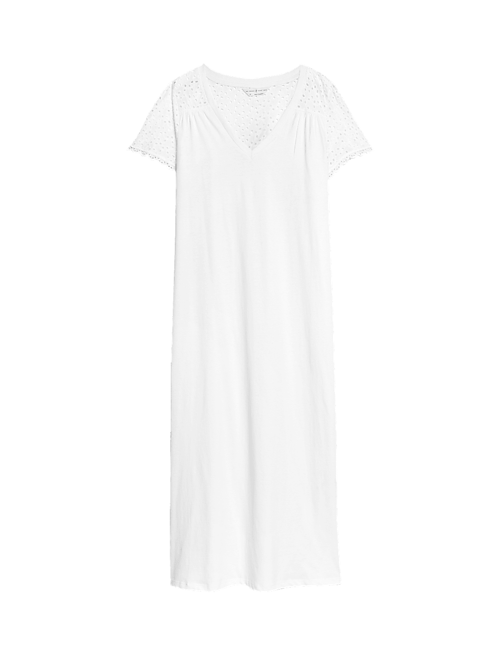 Buy Pure Cotton Broderie Trim Long Nightdress at Marks Spencer