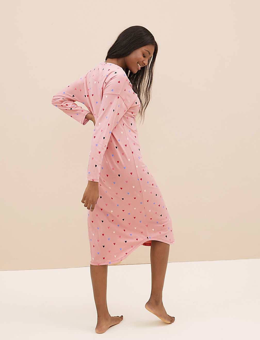 2 Pack Cotton Rich Heart Long Nightdresses