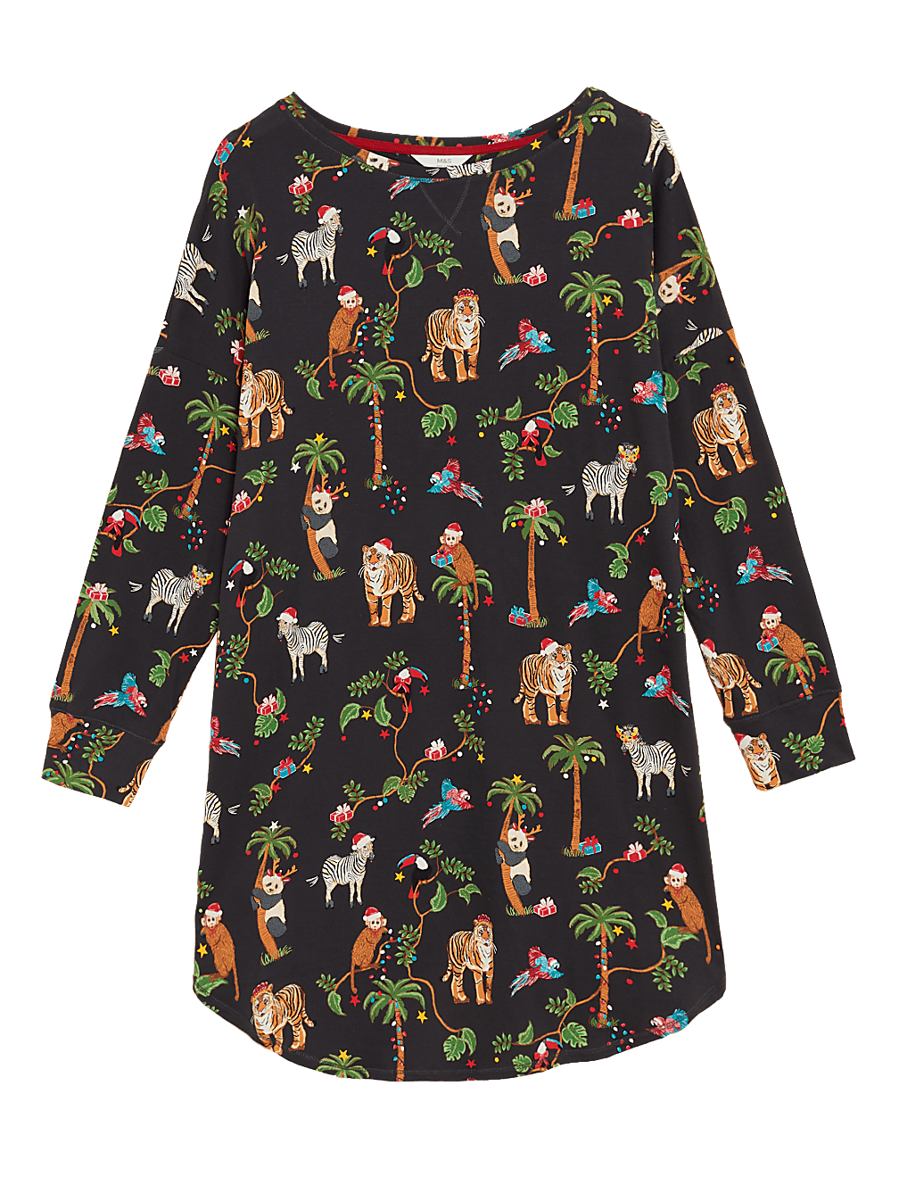 Women's Animal Print Family Christmas Short Nightdress