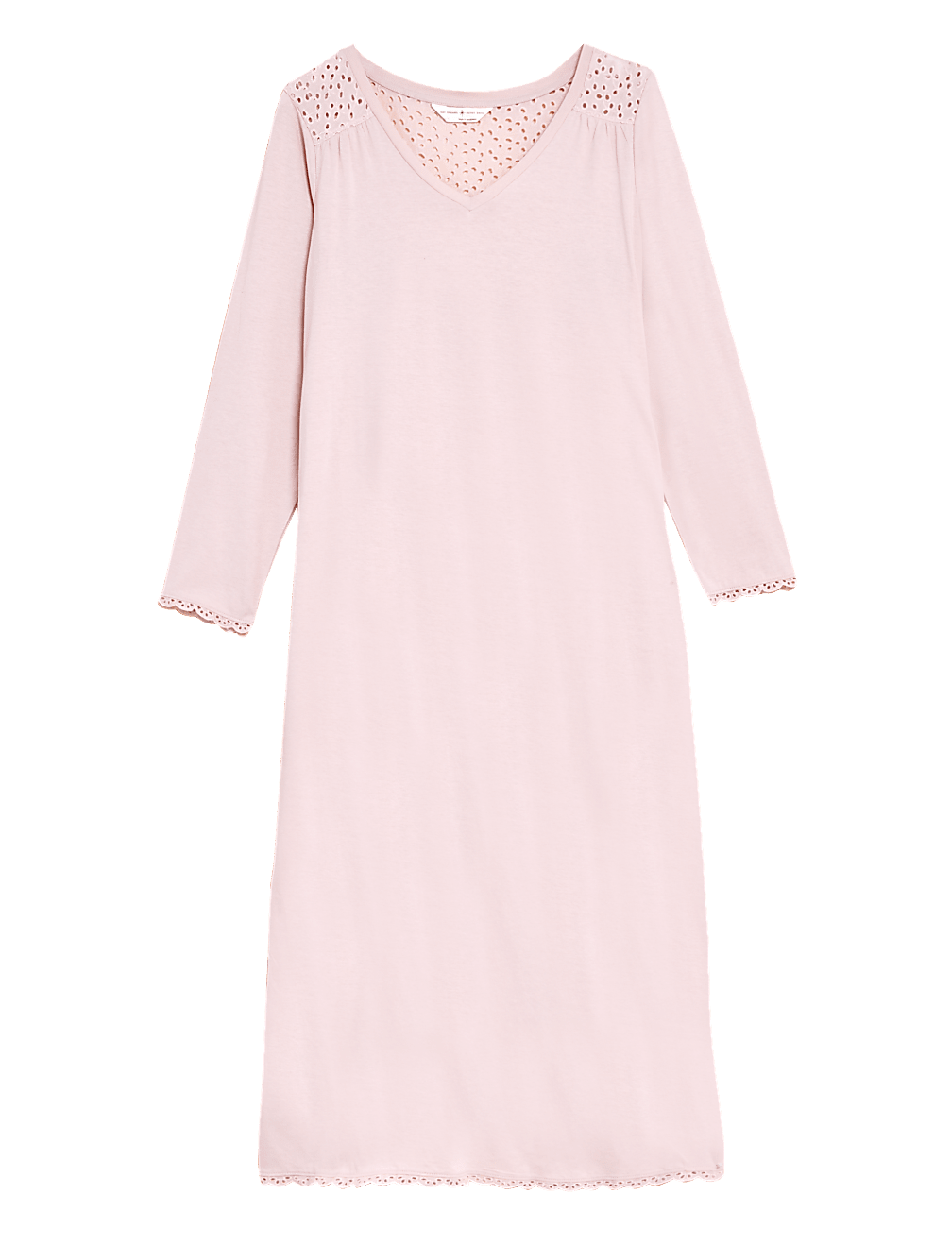 Pure Cotton Broderie Long Nightdress