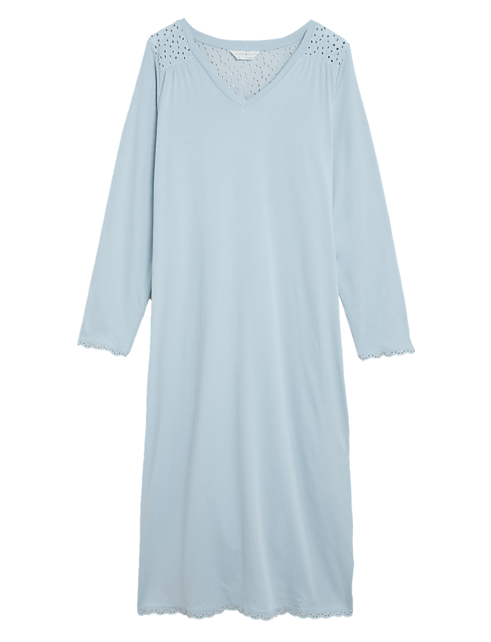 Pure Cotton Broderie Long Nightdress