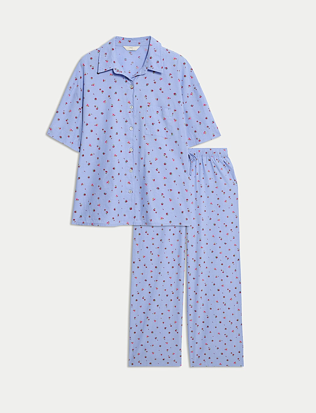 Floral Collared Neck Pyjama Set