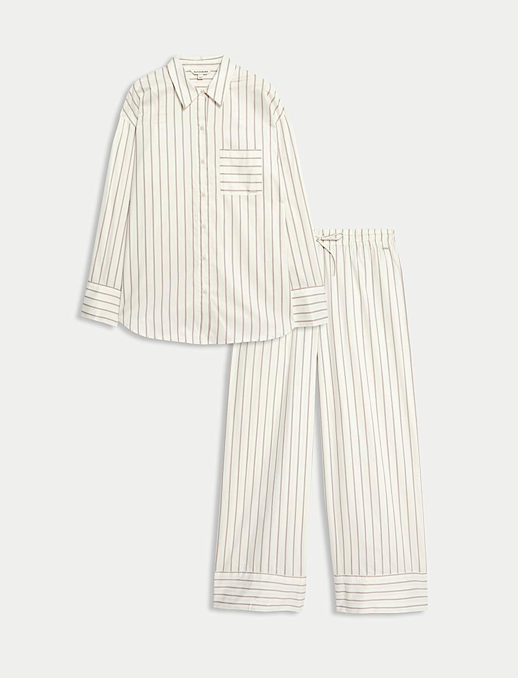 Pure Cotton Striped Revere Pyjama Set