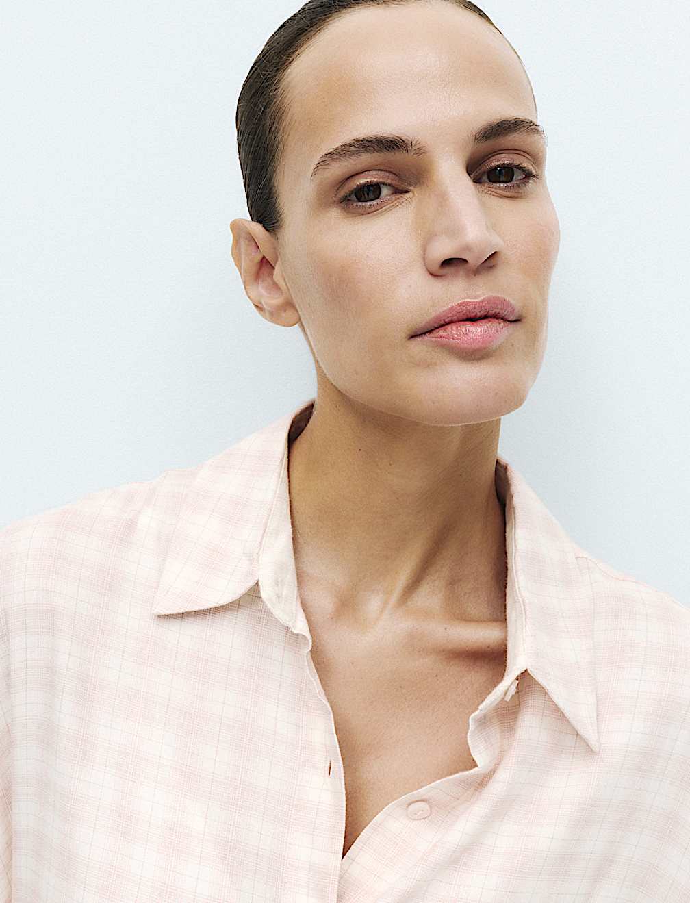 Brushed Cotton Blend Checked Nightshirt