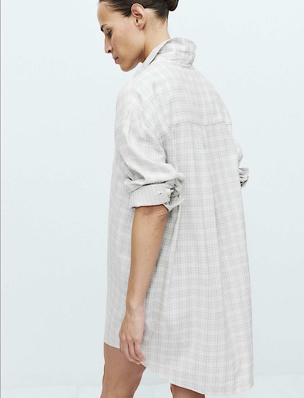 Brushed Cotton Blend Checked Nightshirt