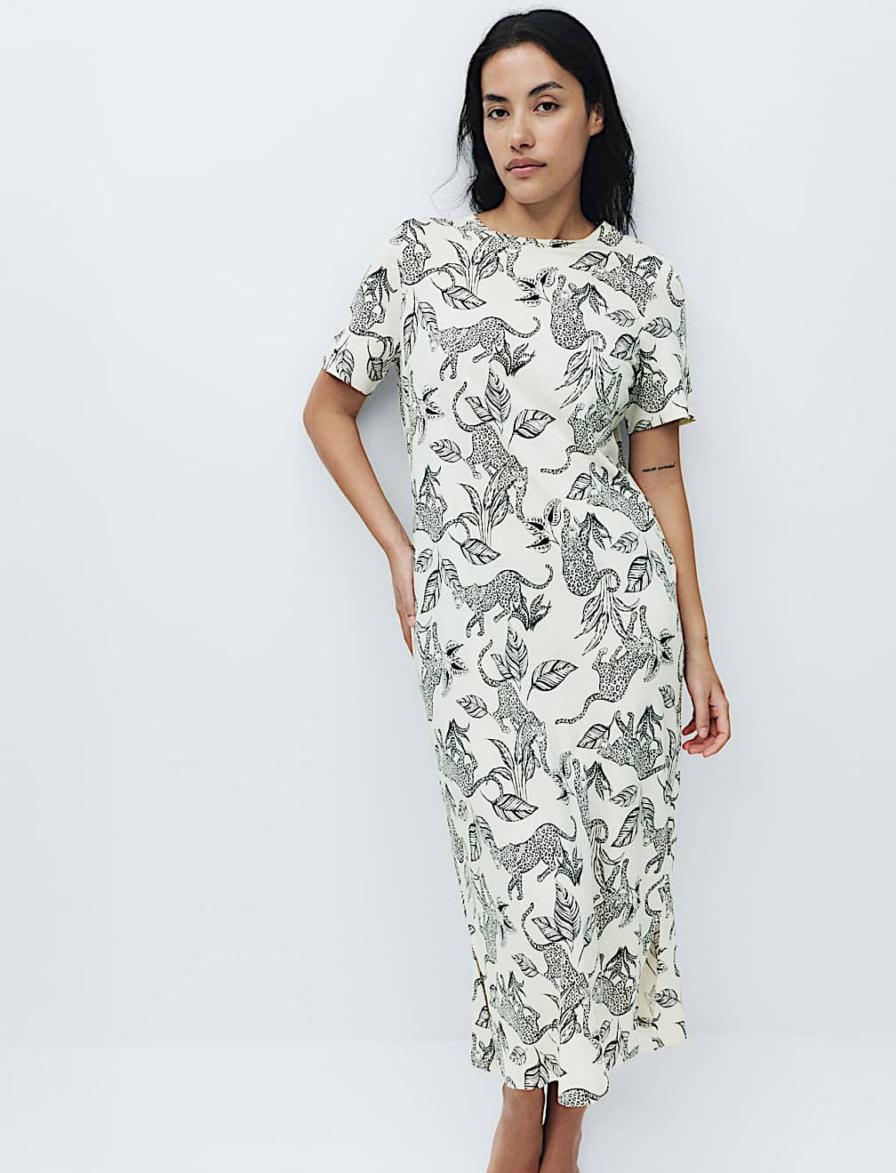 Cotton Modal Printed Long Nightdress