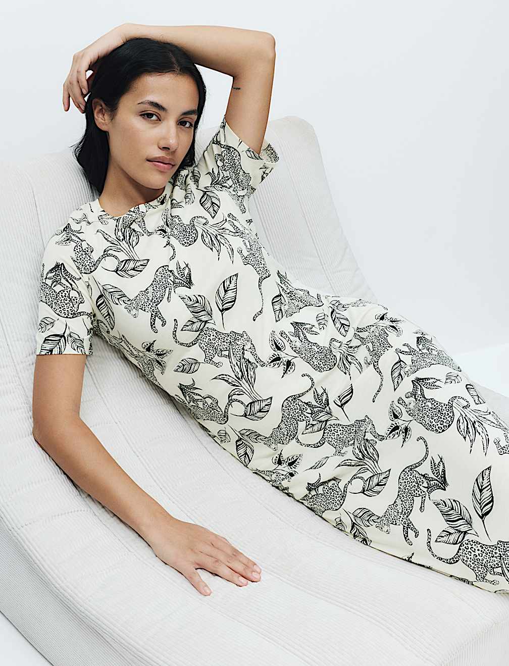 Cotton Modal Printed Long Nightdress