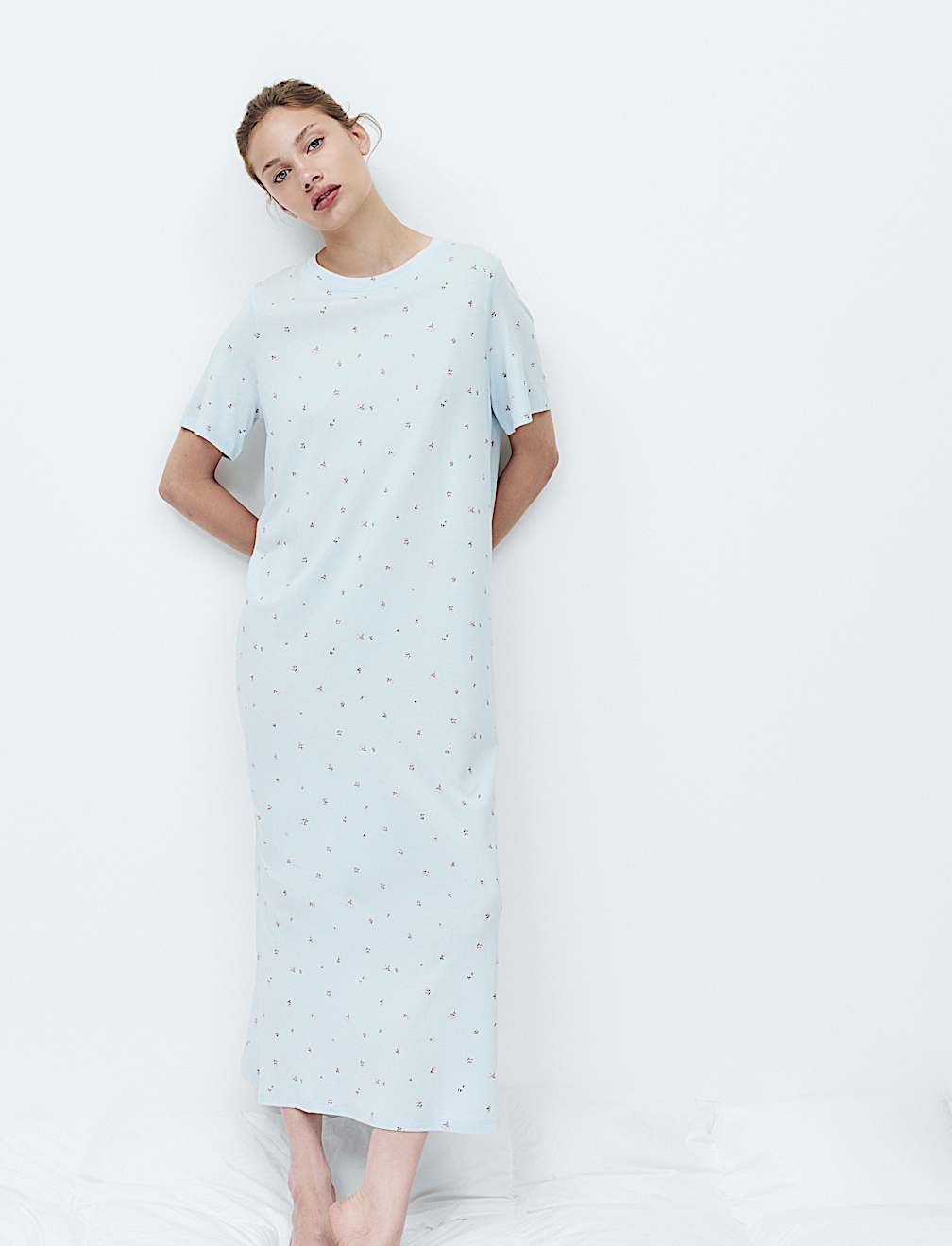 Cotton Modal Printed Long Nightdress