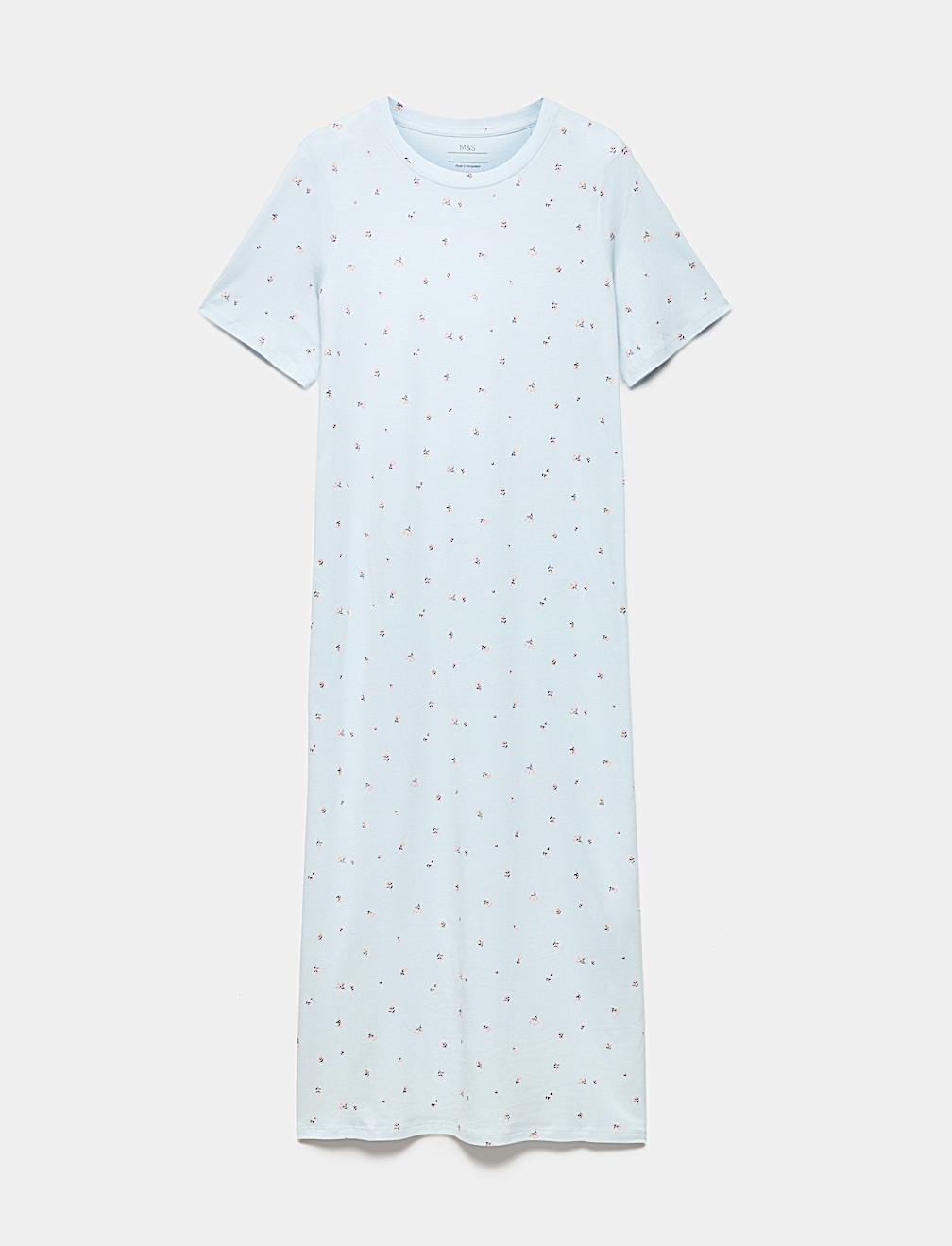Cotton Modal Printed Long Nightdress