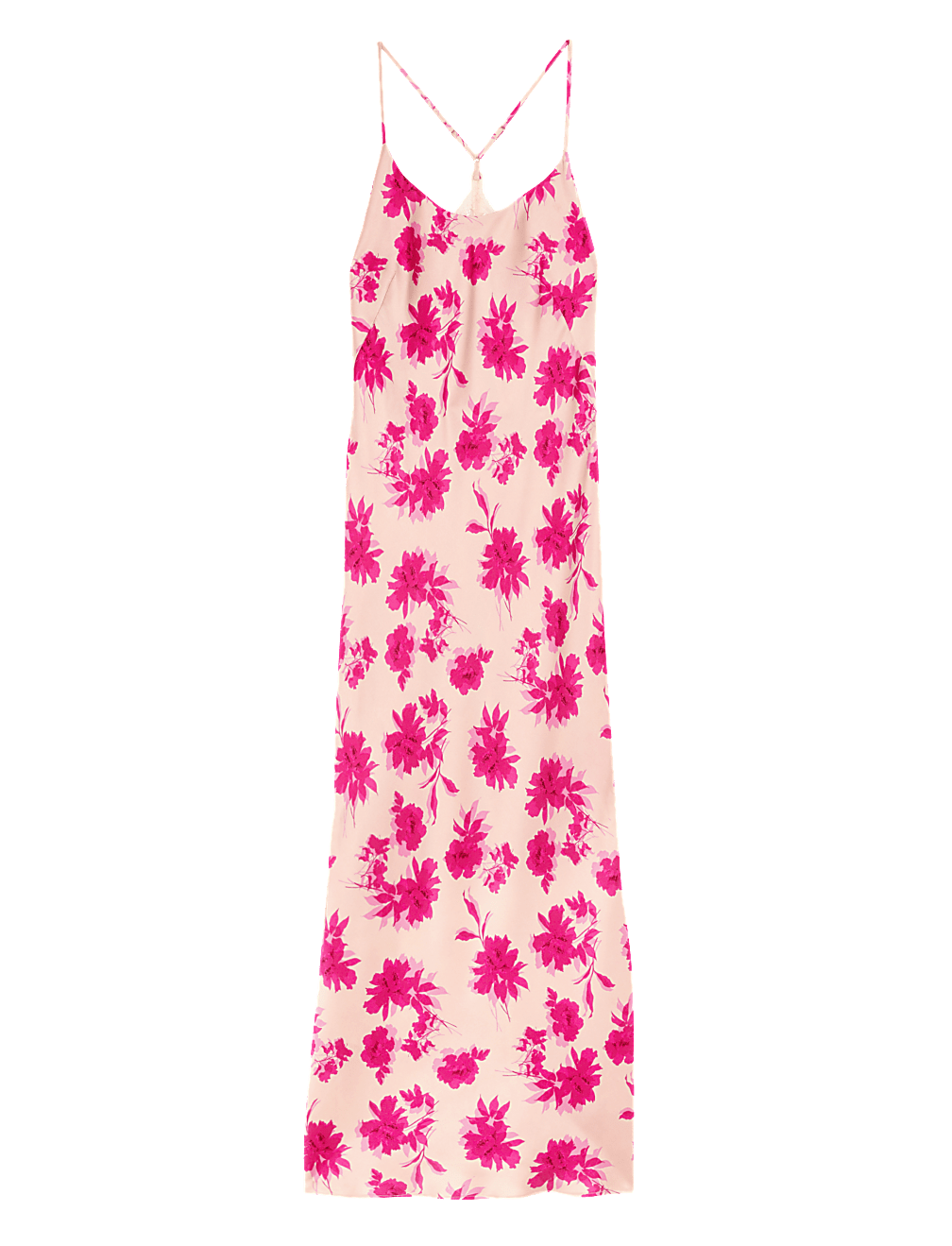 Laylani Satin Floral Long Chemise