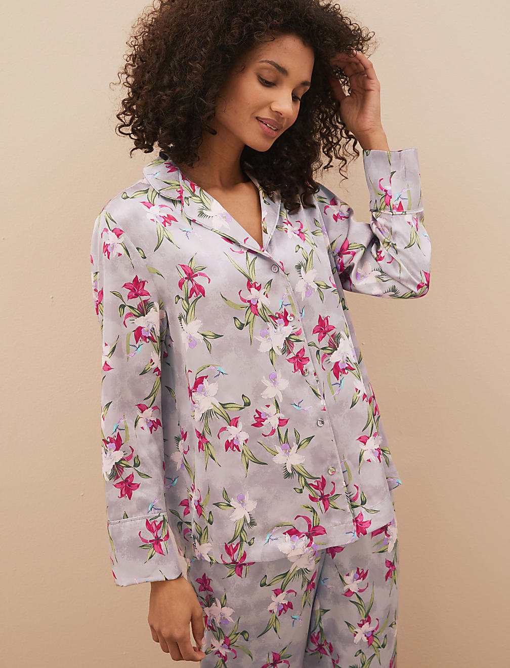 Satin Floral Print Pyjama Set