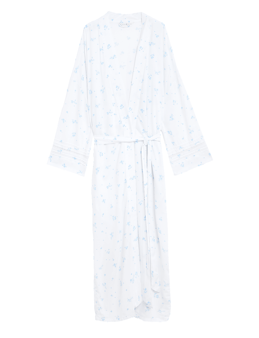 Floral Lace Insert Long Dressing Gown