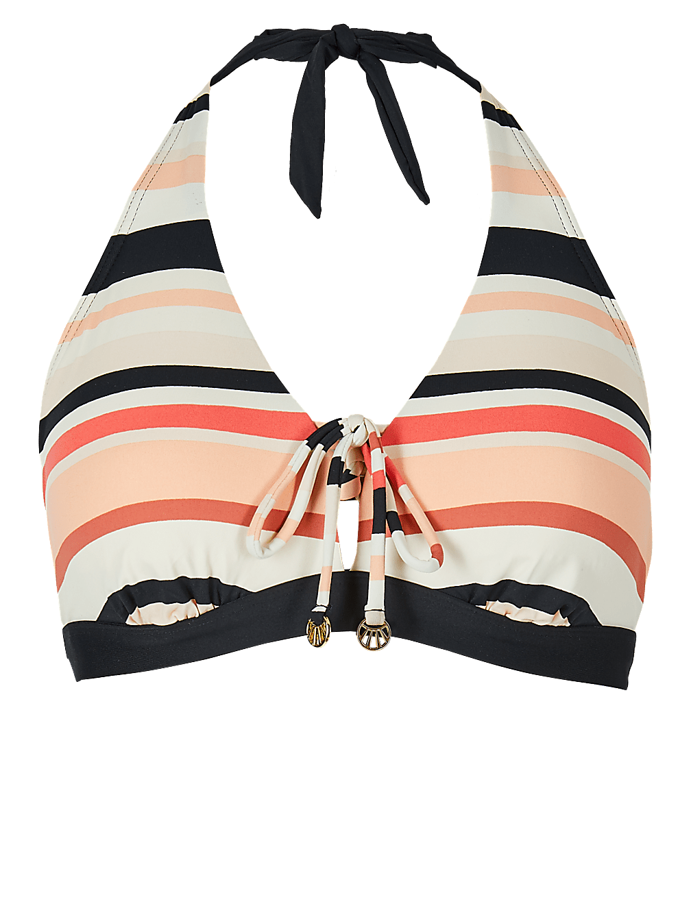Striped Triangle Bikini Top