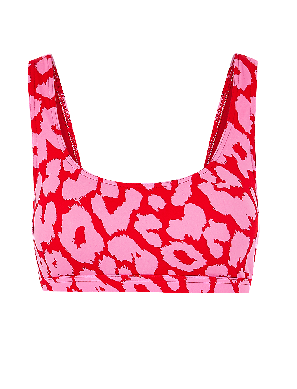 Animal Print Scoop Neck Bikini Top