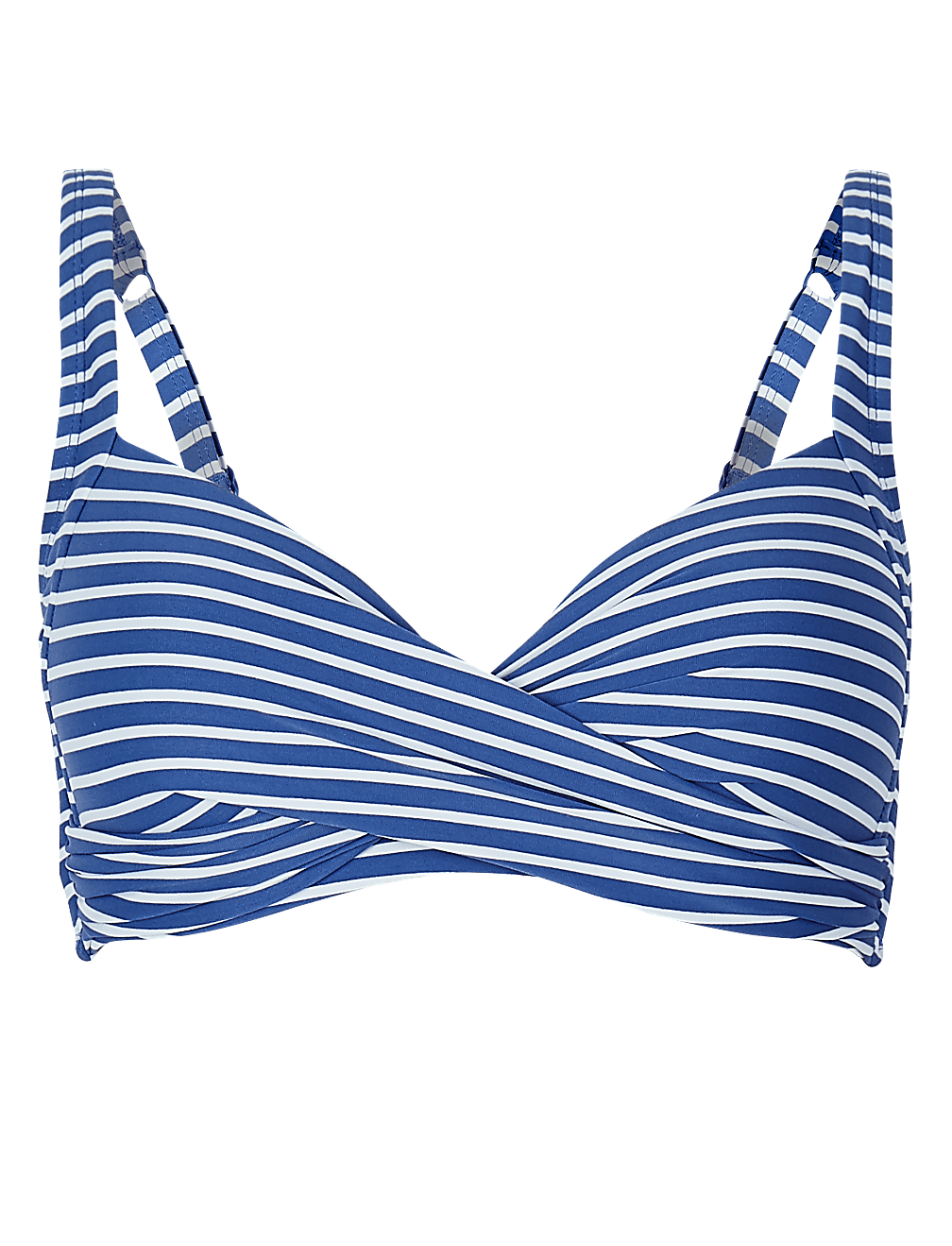Striped Plunge Bikini Top